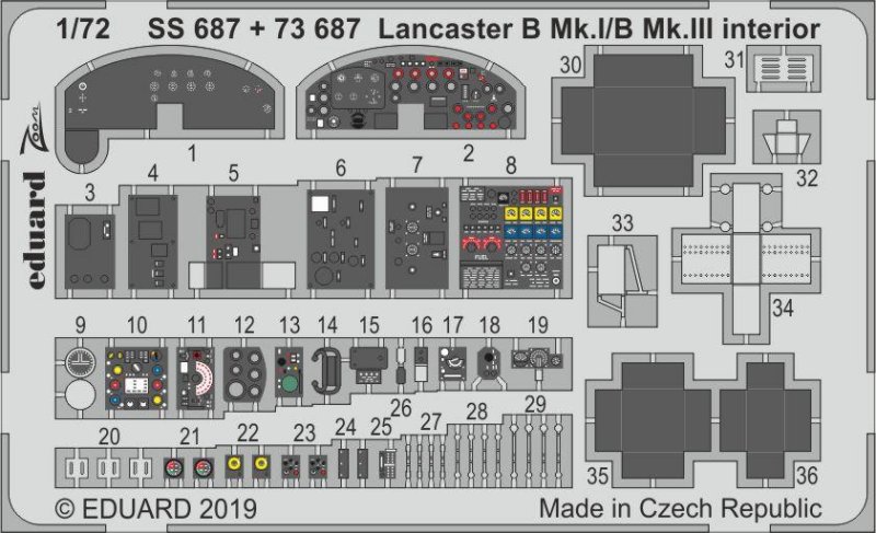 Eduard 1 72 Lancaster B Mk I B Mk III Interior Photo Etch Detail Set