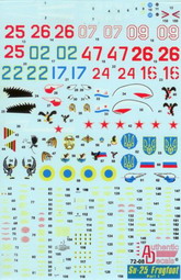 Authentic Decals 1/72 & 1/144 Su-17, An-12, Su-25, Su-24, Tu-160, IL-76